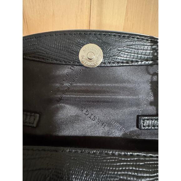 Stella Page | Black Leather Silver Hardware Red Sparkle Decoupage Chain Purse - Picture 12 of 13